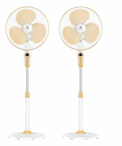 Havells Sprint 400mm Energy Saving with Remote Control BLDC Pedestal Fan (White Yellow, Pack of 2)